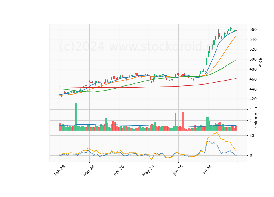6 Month Candle Stick Diagram